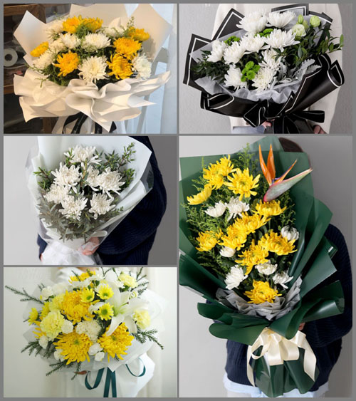 江苏常州武进区前黄镇白事花束代送
